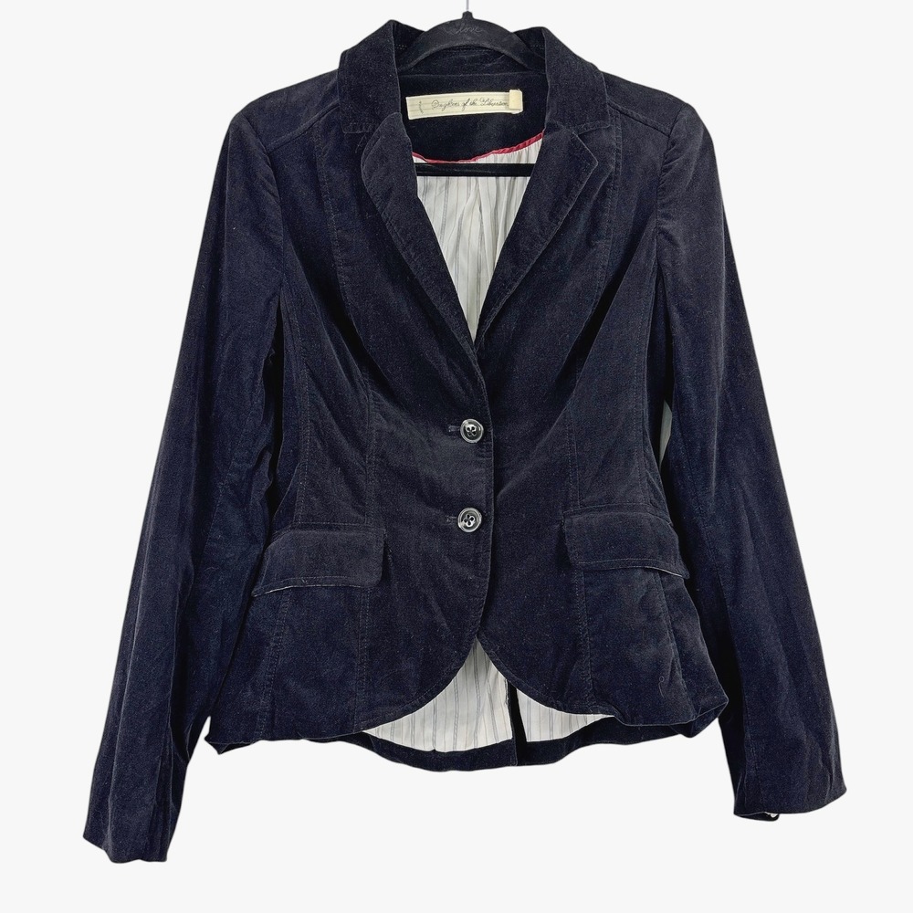 Daughters of the‎ Liberation Anthropologie Blazer Size 6 Black Velvet Tailored
